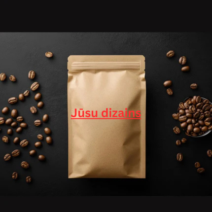 Kafijas iepakojums ar logo un apdruku