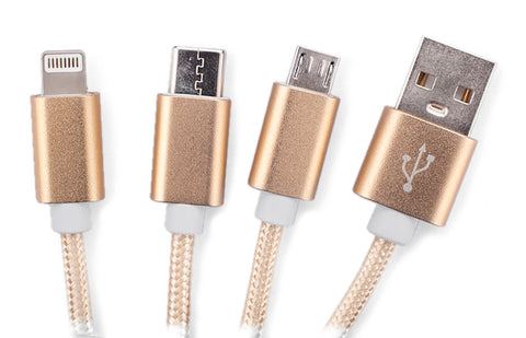 Personalizejams USB kabelis ar auduma parklajumu un metala uzgaliem, uzgaļi tuvplānā