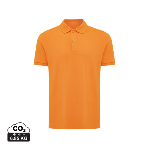 Vīriešu kokvilnas polo krekls ar logo vai tekstu oranžs