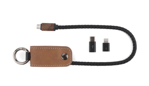 USB kabelis ar eco ādas un koka elemntiem WEST
