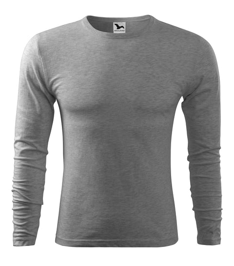 FIT-T LS personalizējams T-krekls vīriešiem ar kokvilnas sastāvu pelēks