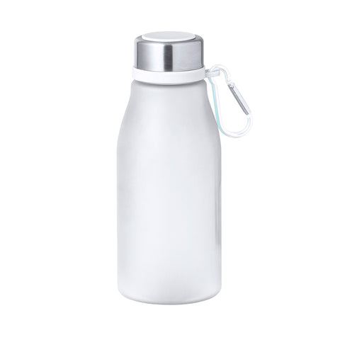 Videi draudzīga 370 ml RPET pudele ar logo druku balta