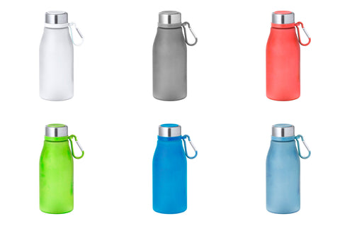 370 ml RPET pudele ar tērauda vāciņu un karabīni dažādās krāsās-personalizējama