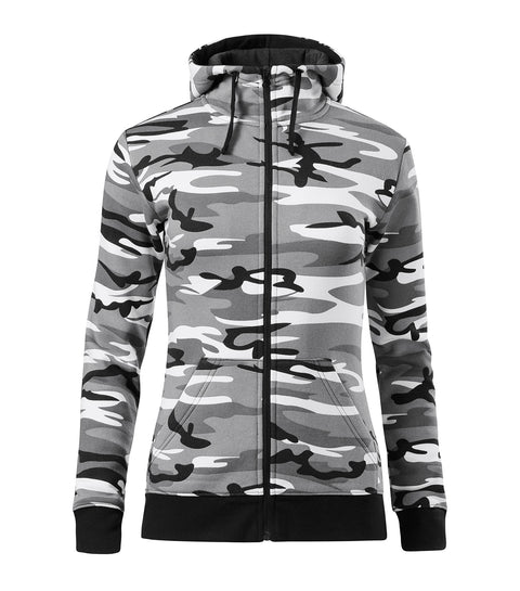 Jaka ar kapuci sieviešu Camo Zipper
