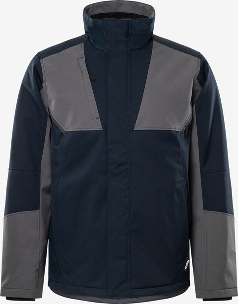 Fristads Softshell logo ruka, zila ar pelēkiem elementiem