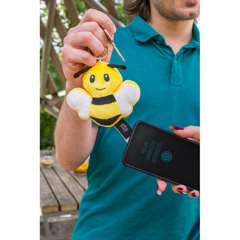 Plīša bitīte Zibee - atslēgu piekariņš ar NFC čipu