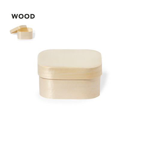 Kvadrātveida koka kārbiņa BEXER ar personalizētu logo