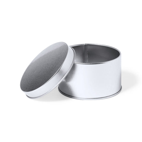 RUBRUX metāla kaste ar apdruku uz vāka