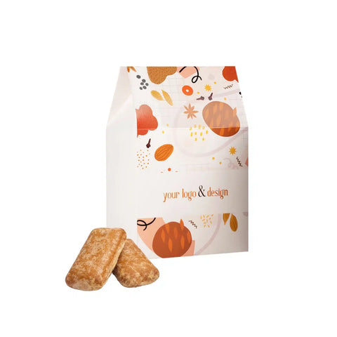 reklāmas piparkūkas ar logo uz iepakojuma