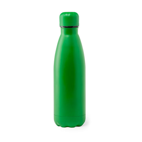 790 ml tērauda pudele ar krāsainu korpusu un apdruku zaļa