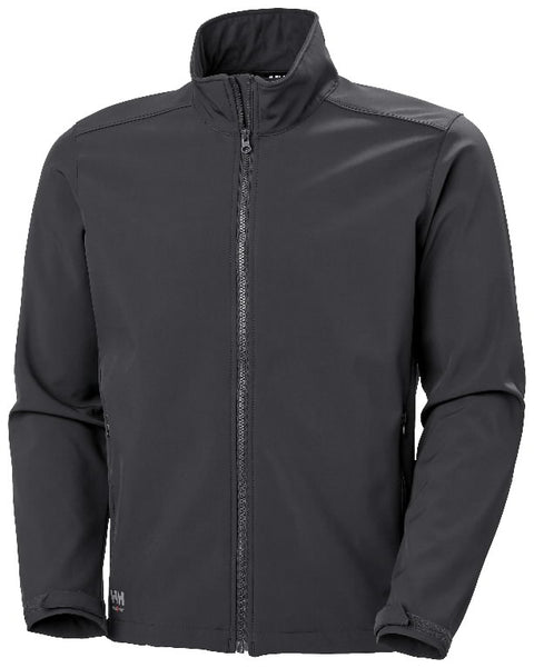 Pelēka softshell jaka Manchester ar logo