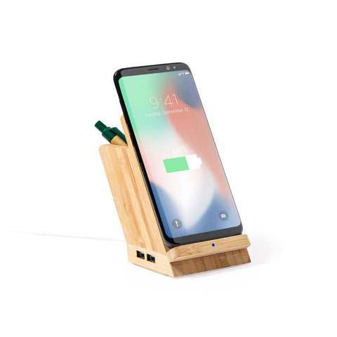 Bambusa bezvadu lādētājs 5W 4 USB 2.0 TENDER
