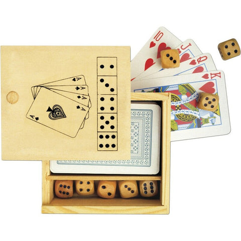 Spēļu komplekts koka kastē Domino