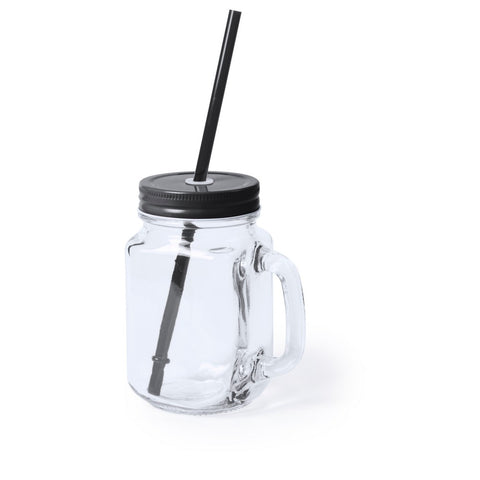Stikla krūze ar salmiņu 500 ml Glossy