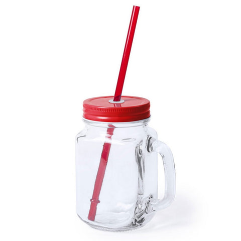 Stikla krūze ar salmiņu 500 ml Glossy