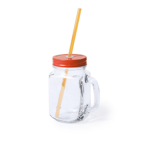 Stikla krūze ar salmiņu 500 ml Glossy