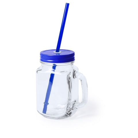 Stikla krūze ar salmiņu 500 ml Glossy