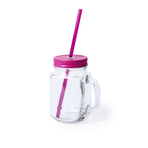 Stikla krūze ar salmiņu 500 ml Glossy