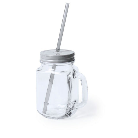 Stikla krūze ar salmiņu 500 ml Glossy