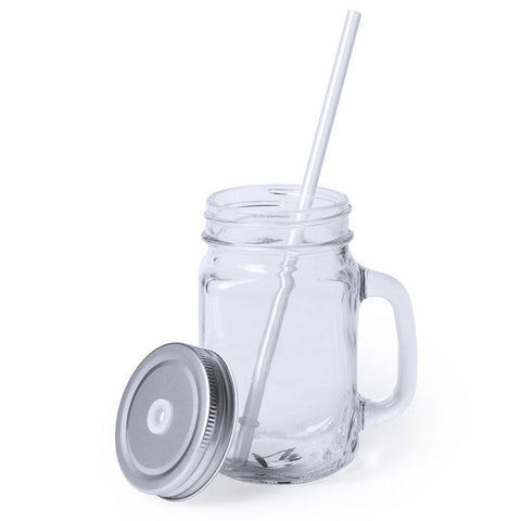 Stikla krūze ar salmiņu 500 ml Glossy