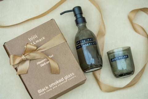 Wellmark Discovery komplekts ar bioloģiski noārdāmām rokas ziepēm un aromātisko sveci