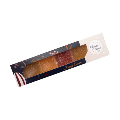 Augļu marmelāde FRUIT ar dažādu augļu garšām un apdrukātu iepakojumu