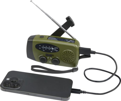 Avior ārkārtas radio ar telefona uzlādes funkciju un saules paneli