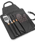 Barbekjū piederumu komplekts NANDO ar priekšautu, cimdu un grila instrumentiem. Iespējama personalizēta apdruka.