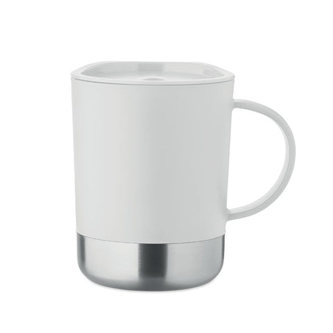 BEAKER PP krūze 300 ml baltā krāsā ar apdruku vai lāzergravējumu