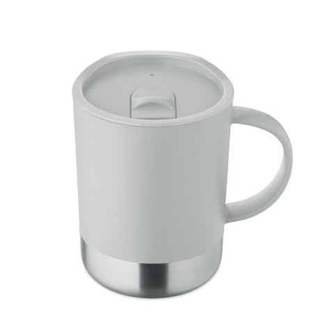 BEAKER PP krūze 300 ml pelēkā krāsā ar tērauda pamatni, prezentreklāma