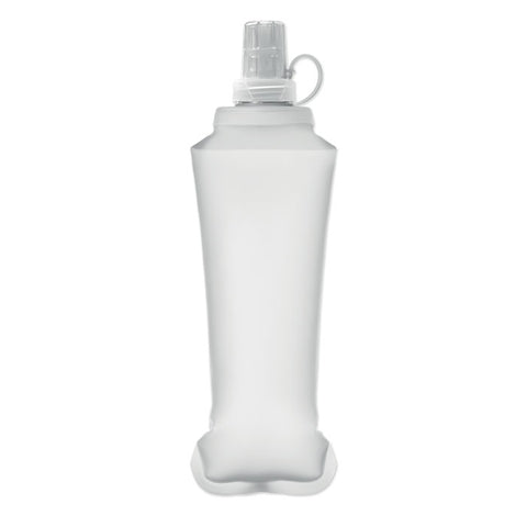 BITER salokāma TPU ūdens pudele 500 ml baltā krāsā ar apdruku, prezentreklāma