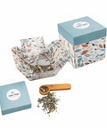 Personalizēta BOXY tējas dāvanu kaste ar beramo tēju, logo apdruku un koka karotīti