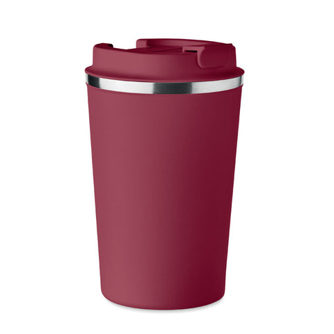 BRACES 350 ml termokrūze ar logo apdruku bordo krāsā