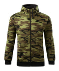 Vīriešu kamuflāžas jaka CAMO ZIPPER ar kapuci un rāvējslēdzēju, piemērota logo apdrukai un izšūšanai