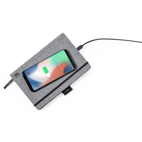 Piezīmju bloks ar cietiem vākiem un bezvadu lādētāju Cino