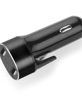 USB lādētājs ar QC3.0 ātro uzlādi un logo gravējumu, sānu skats