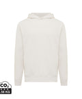 Balts unisex hoodie ar iespēju pievienot personalizētu dizainu