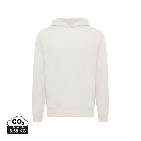 Balts unisex hoodie ar iespēju pievienot personalizētu dizainu