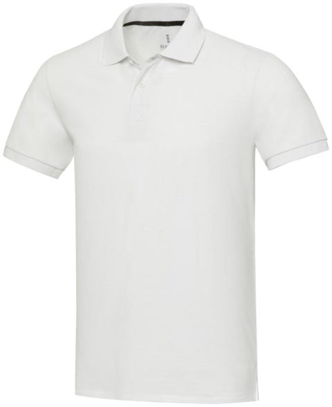 Balts recycled unisex polo The Emerald – apdruka ar uzņēmuma zīmolu