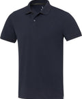 Navy unisex recycled polo The Emerald – ekoloģisks darba apģērbs