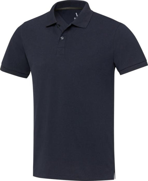 Navy unisex recycled polo The Emerald – ekoloģisks darba apģērbs