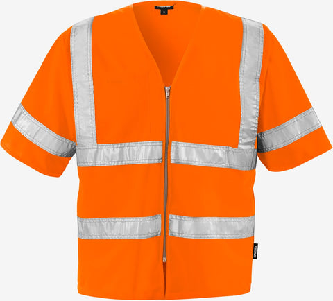 Drošības veste ar apdruku Fristads 500NV, oranža ar kabatām