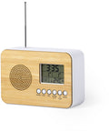 Galda pulkstenis TOLO ar modinātāju un radio, bambusa priekšpuse