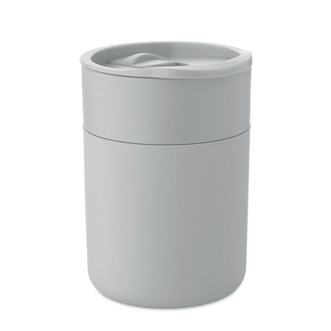 GOBLET PP krūze 330 ml pelēkā krāsā ar logo apdruku, reklāmas krūze