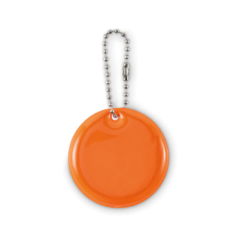 oranžs GRIN atstarojošs atslēgu piekariņš ar apdruku un logo