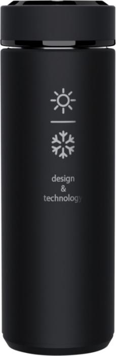 gudrā termopudele ar temperatūras displeju melna 450ml