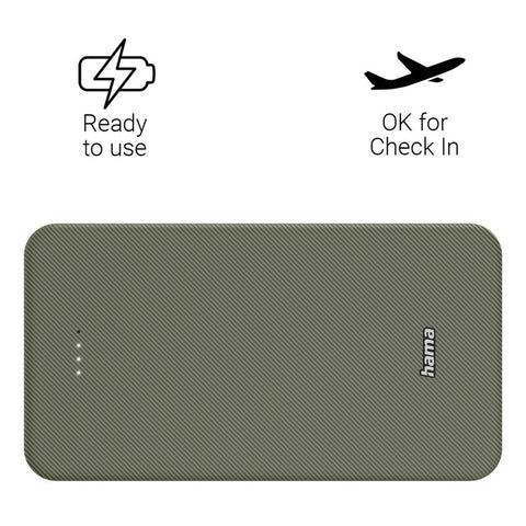HAMA Power Bank 20000 mAh ar LED uzlādes indikatoriem un logo apdruku