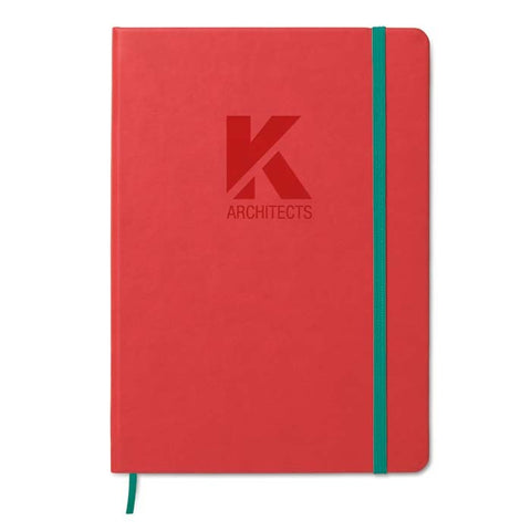 A5 PU ādas piezīmju grāmata HAPU ar personalizētu logo, elastīgu aizdares gumiju un grāmatzīmi