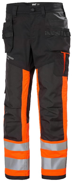 Hi-Vis darba bikses melnā un oranžā krāsā