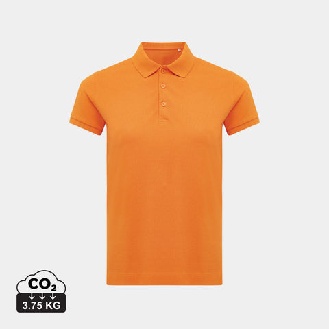 IQONIQ sieviešu polo krekls ar logo druku un CO2 emisiju 3.66 kg oranžs